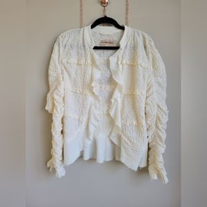 We The Free by Free People ruffled and rouged cardi size Medium
